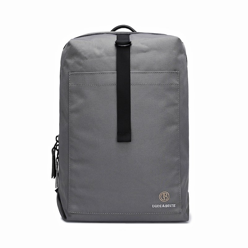 DB 四方形 簡單設計 輕巧 後背包 旅行包 電腦包 男生- Hull 灰色 - 後背包/書包 - 尼龍 灰色