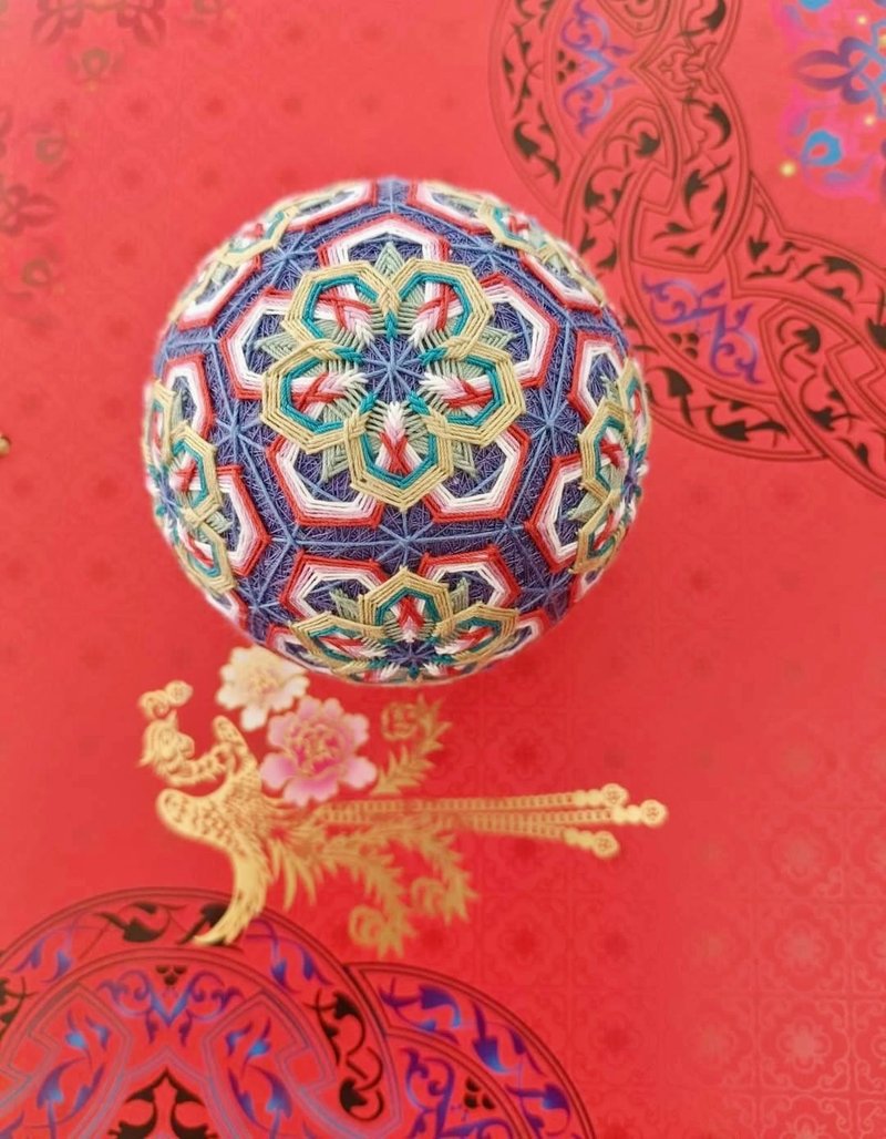 Hand knitting | Japanese crafts | Temari ball | Lingxiao flower - ของวางตกแต่ง - ผ้าฝ้าย/ผ้าลินิน หลากหลายสี