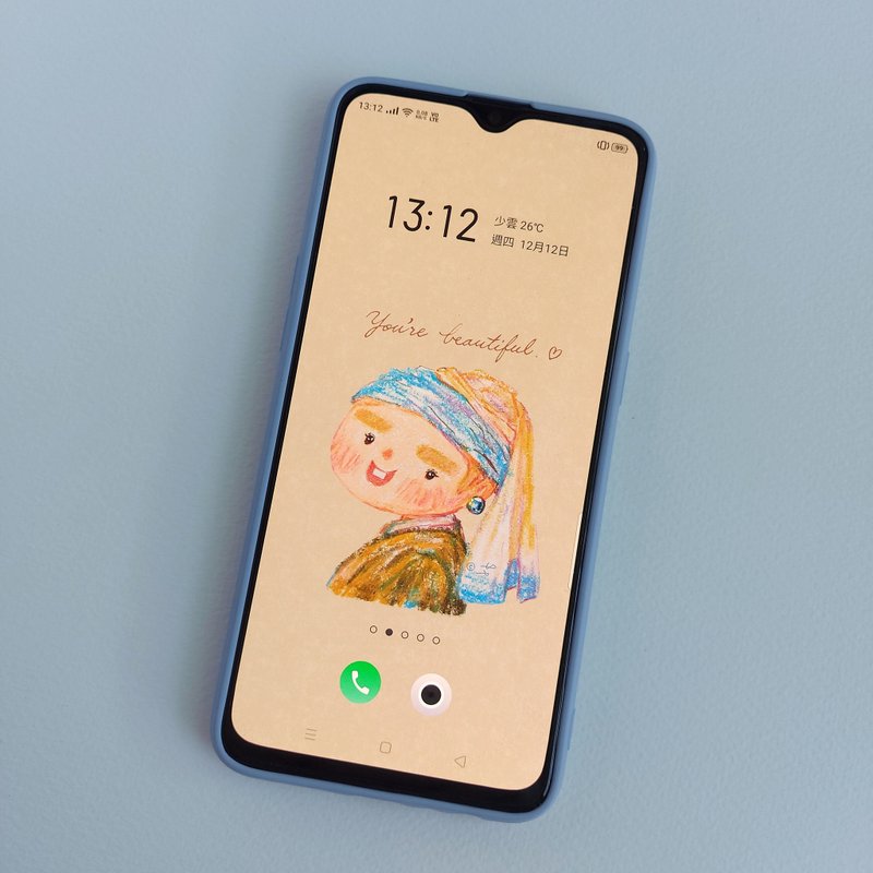 【手機桌布】戴珍珠耳環的少女 - 艾幼 - 電腦手機桌布/貼圖/App 圖示 - 其他材質 