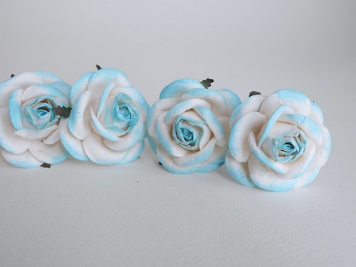 makemefrompaper Paper Flower, DIY, 20 pieces, centerpieces size 4.5 cm., blue sky brush color.