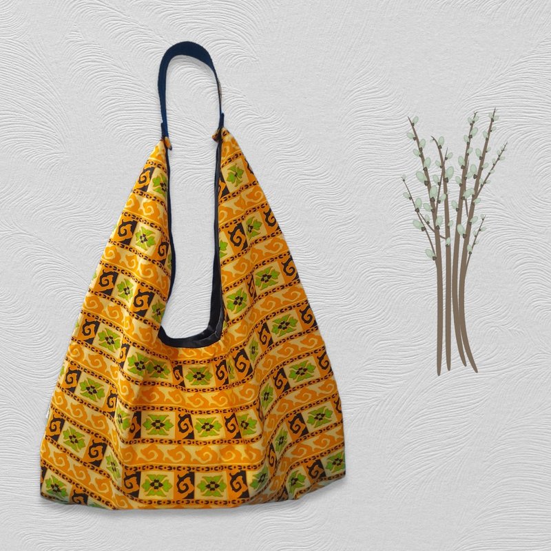 ฺBoho bag, Khomapatsr fabric ,Khomapastr Ladies handbag Thai pattern, Tote bag, - 手提包/手提袋 - 棉．麻 黃色