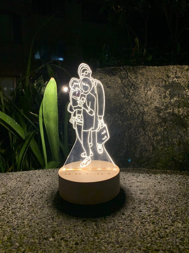 幸福時刻以家為名【質感線條】原木Led夜燈藍芽喇叭  客製化夜燈 - 燈具/燈飾 - 木頭 粉紅色
