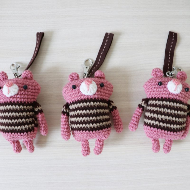 Other Materials Keychains Multicolor - Knitted key chain  - Bear