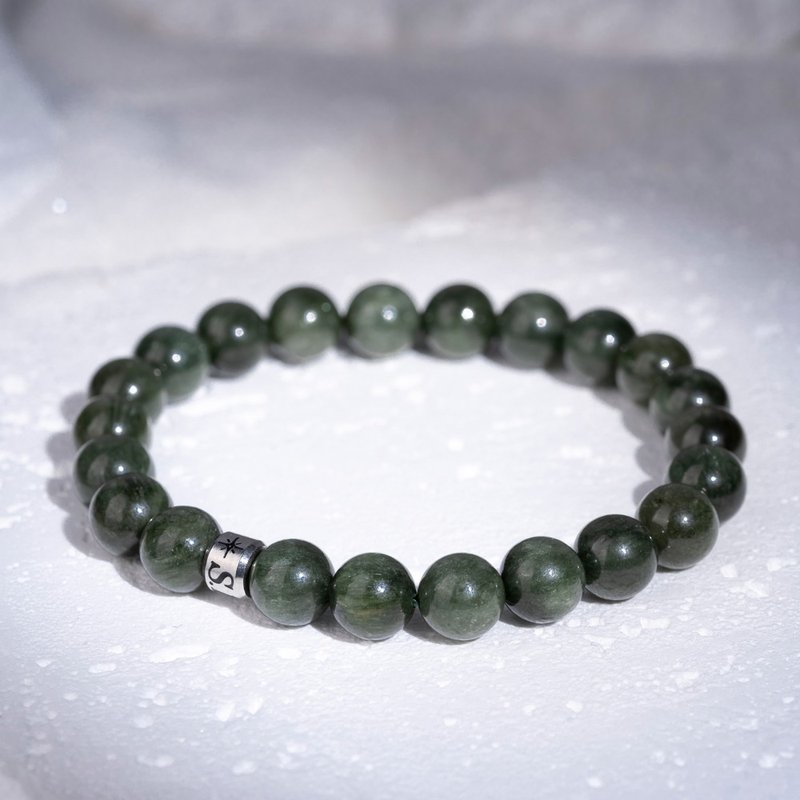 D11406 Green Hair Crystal | Natural Energy Bracelet | 8-9mm - สร้อยข้อมือ - คริสตัล สีเขียว