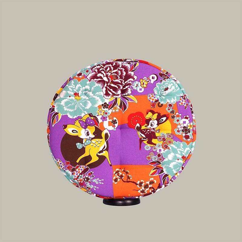 【小鹿亂撞】小鹿椅墊 - 枕頭/咕𠱸 - 棉．麻 紫色