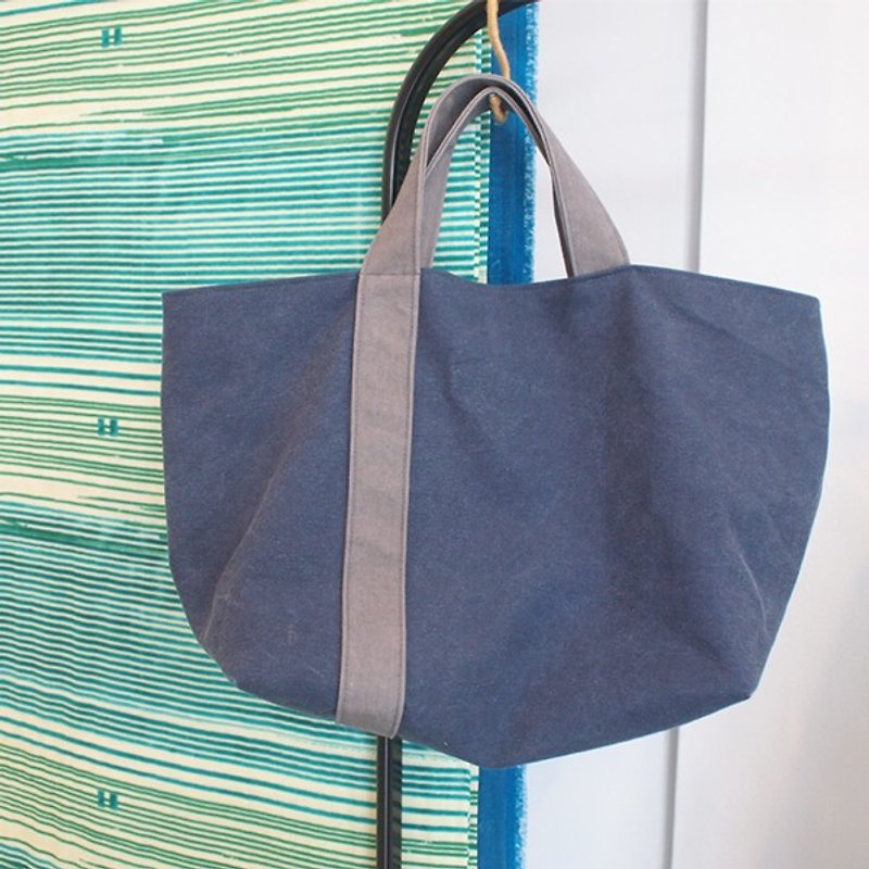 Washed denim bag - Handbags & Totes - Cotton & Hemp Blue