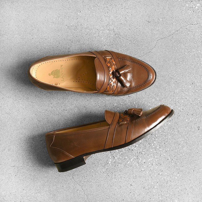 LANVIN Tassel Loafer  EUR 40 - รองเท้าอ็อกฟอร์ดผู้ชาย - หนังแท้ สีนำ้ตาล