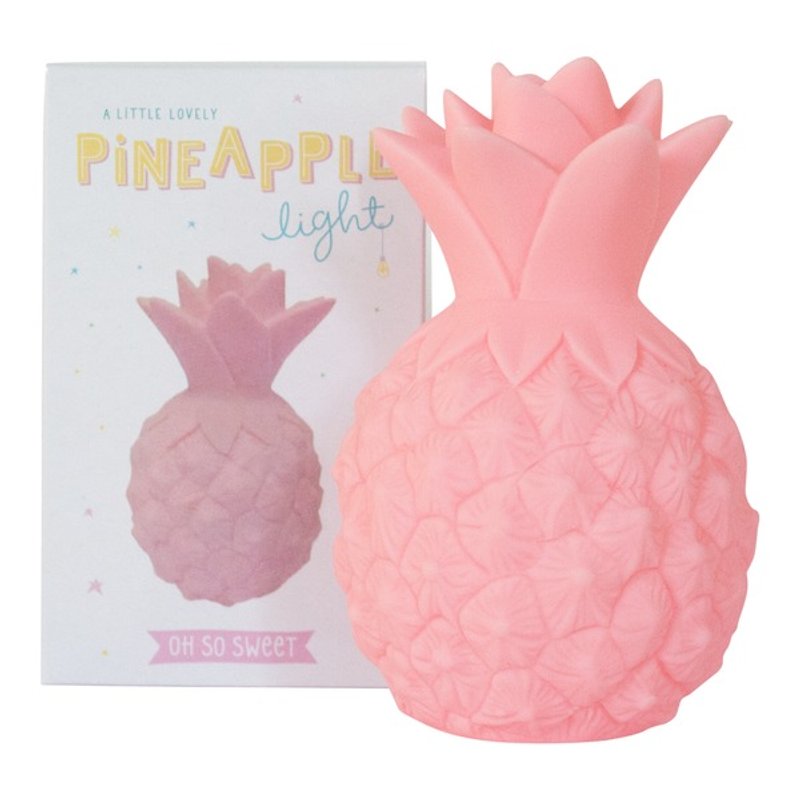 [NG box damage, please consider before placing an order] a Little Lovely Company pink pineapple night light - โคมไฟ - พลาสติก สึชมพู