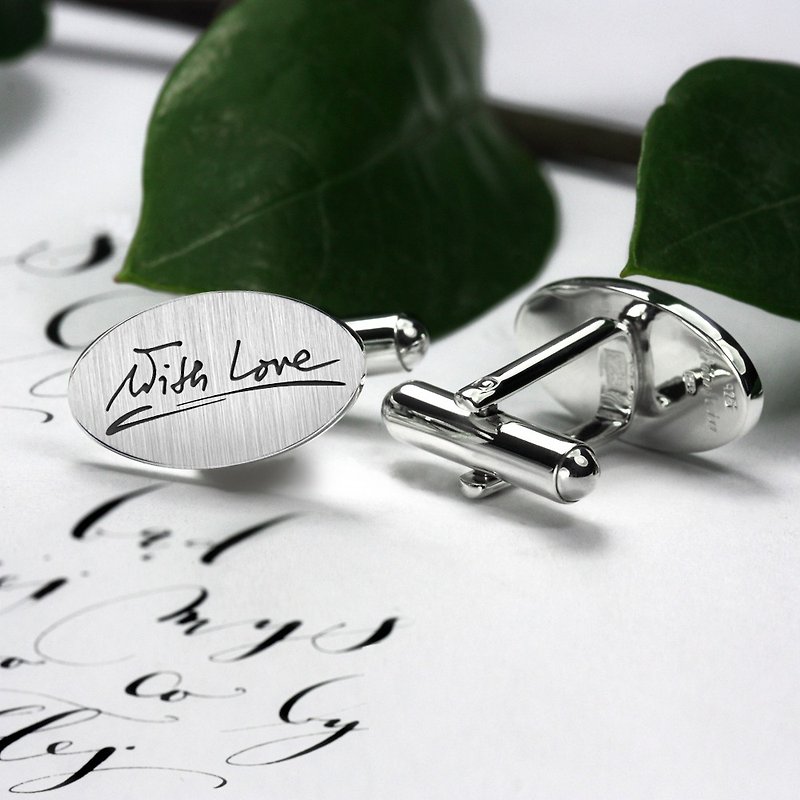 Personalized Cufflinks Handwriting Wedding Cufflinks silver 925, Groom Cufflinks - Cuff Links - Sterling Silver Silver