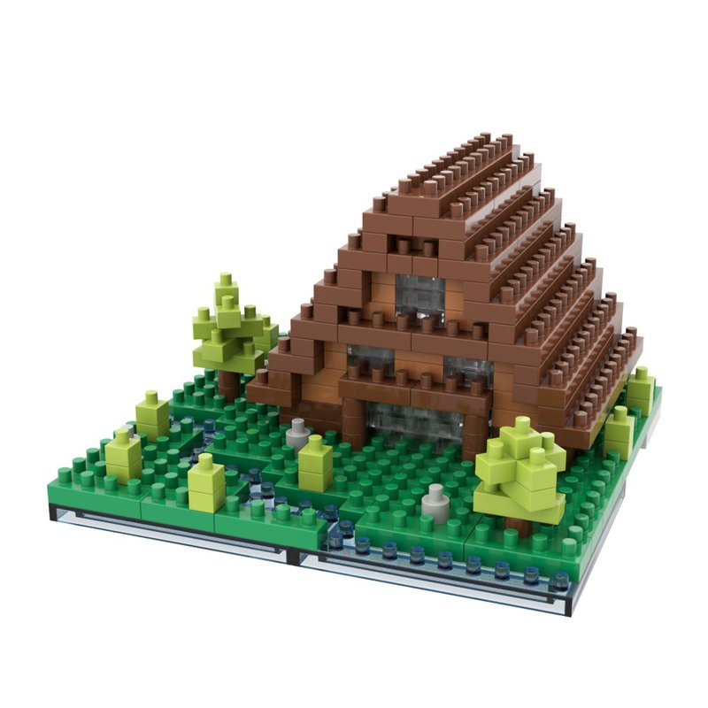 Archbrick Gassho Zukuri Folk Village (Summer) Brick Nanoblock - ของวางตกแต่ง - พลาสติก หลากหลายสี