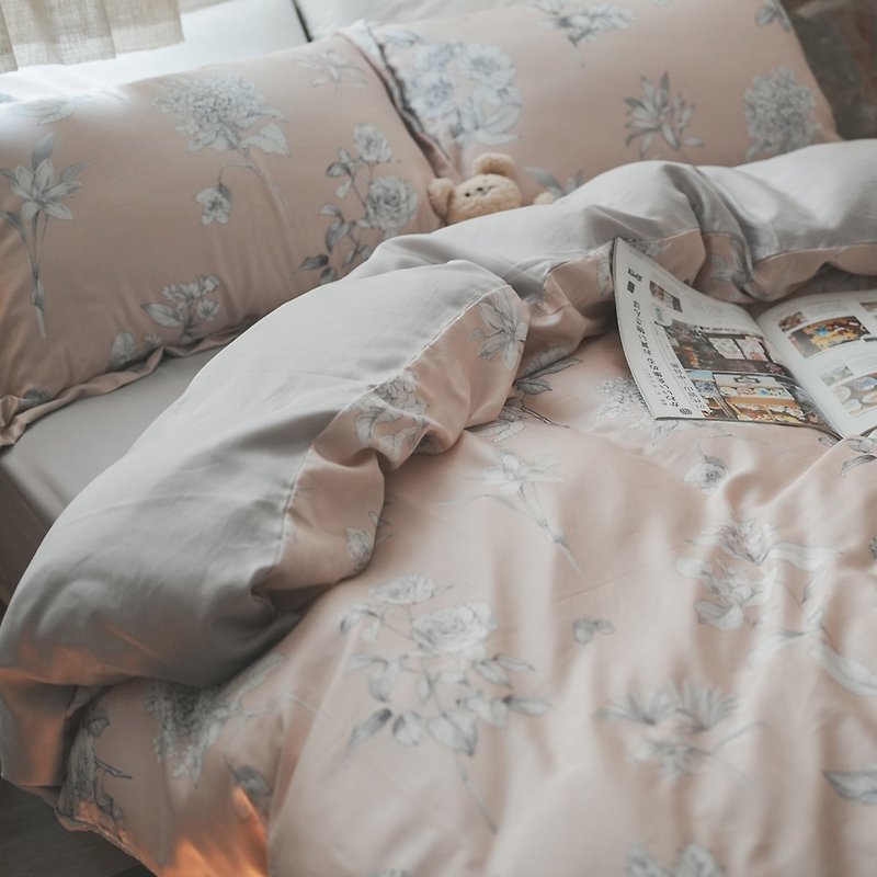 清風花語 薄床包/被套/兩用被組合(60支)專櫃級 100%天絲 - 寢具/床單/被套 - 其他材質 粉紅色