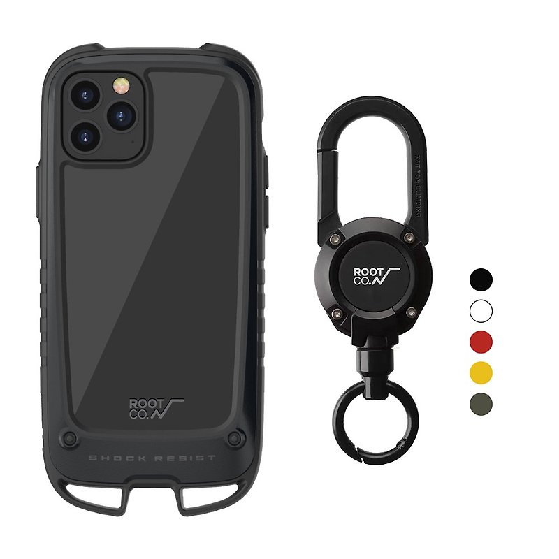 Japan ROOT CO. iPhone 12 / 12 Pro デュアルフック 携帯ケース + 360度カラビナ - スマホケース - プラスチック 多色