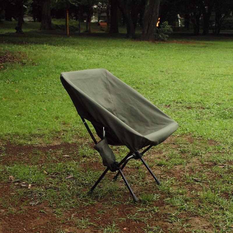棉．麻 野餐墊/露營用品 綠色 - Camping chair cover (dark green twill fabric)