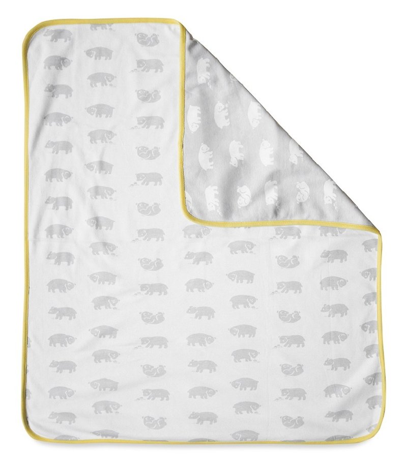 BJÖRN BLANKET organic cotton blanket (yellow edge) – BJÖRN BLANKET (yellow edge) - ผ้าห่ม - ผ้าฝ้าย/ผ้าลินิน ขาว