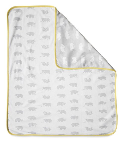 Fine Little Day 小熊熊有機棉毯(黃邊)– BJÖRN BLANKET(yellow edge)