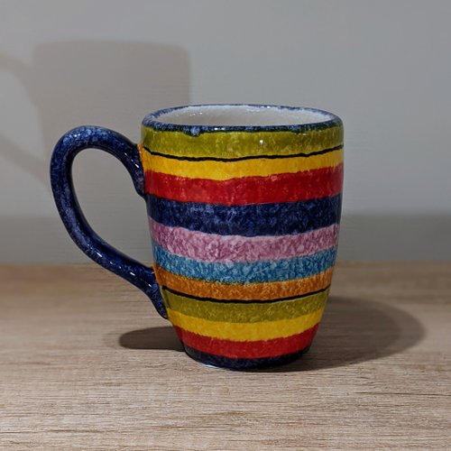手描きアートの陶器製マグカップ 美濃焼 幸せうさぎ 手描きマグカップ 310ml 湯呑 国産陶器 和