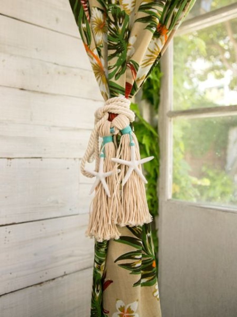【Pre-order】 ✱ sea star tassel curtains tied wire ✱ (two colors) - Other - Cotton & Hemp Multicolor
