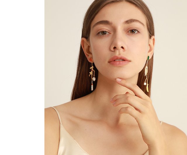 Unique Earrings Asymmetric Dangle Long Designer Giorgio De Chirico Art  Inspired - Shop LUCY DALi Design Earrings & Clip-ons - Pinkoi