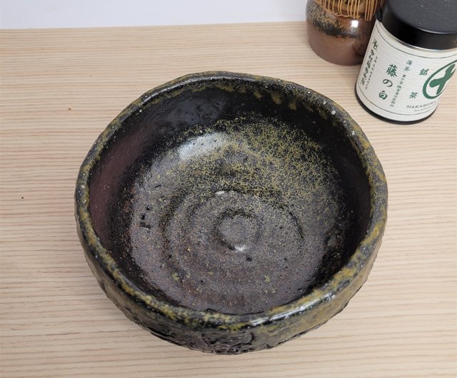 コンビニ受取対応商品】 抹茶茶碗(黒瀬川茶盌)新開琢也作 - 美術品