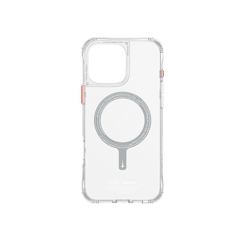 iPhone 16 series Saido low-profile style magnetic anti-fall phone case with buckle - transparent - เคส/ซองมือถือ - วัสดุอื่นๆ สีใส