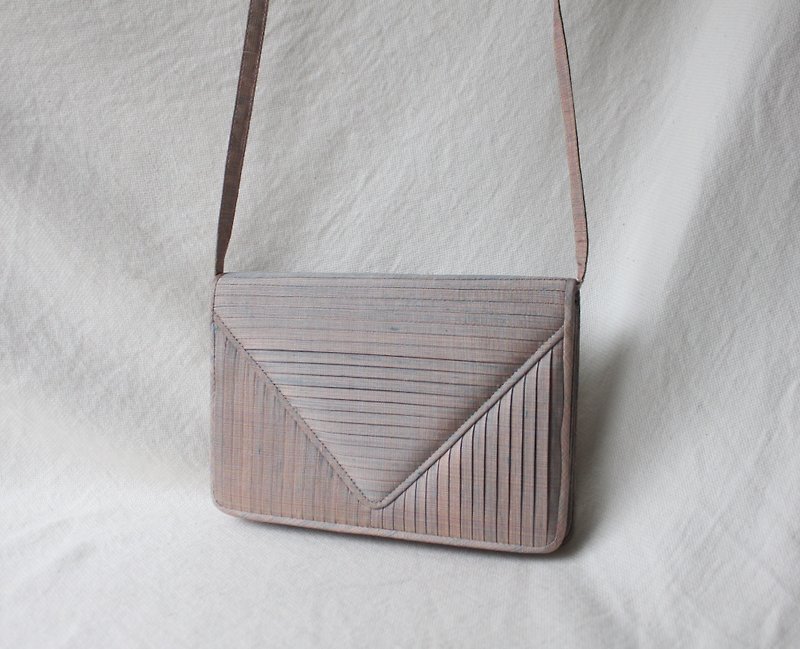 FOAK vintage/new in stock/Jim Thompson blue and pink pleated envelope bag - Messenger Bags & Sling Bags - Silk 