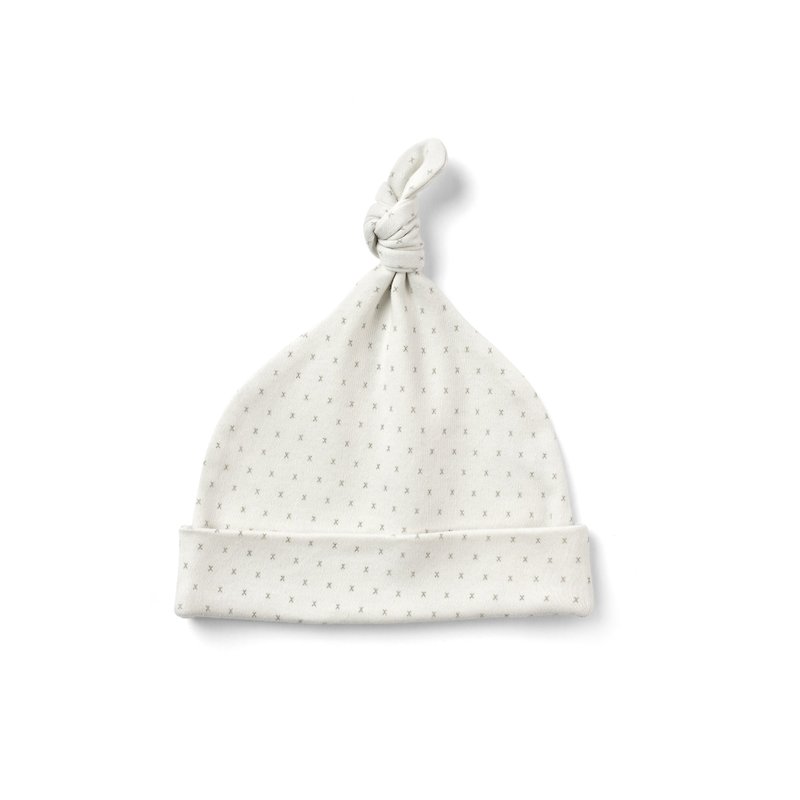 French Grey Kisses Knot Hat  100% Organic Cotton for baby - Bibs - Cotton & Hemp White