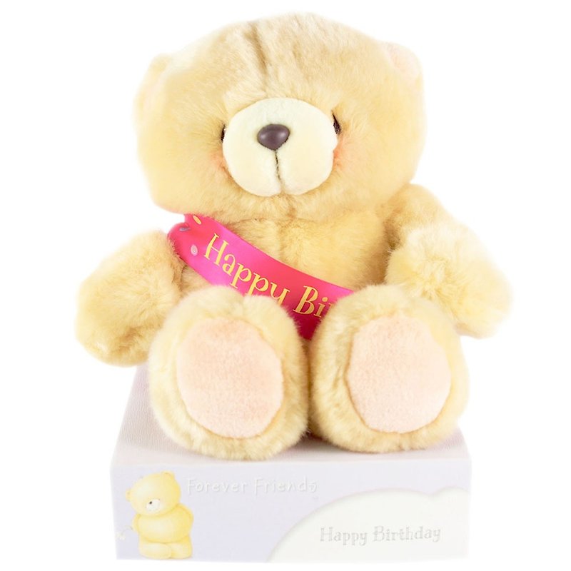 8 inches/birthday strap fluffy bear [Hallmark-ForeverFriends fluff-birthday series] - Stuffed Dolls & Figurines - Other Materials Brown