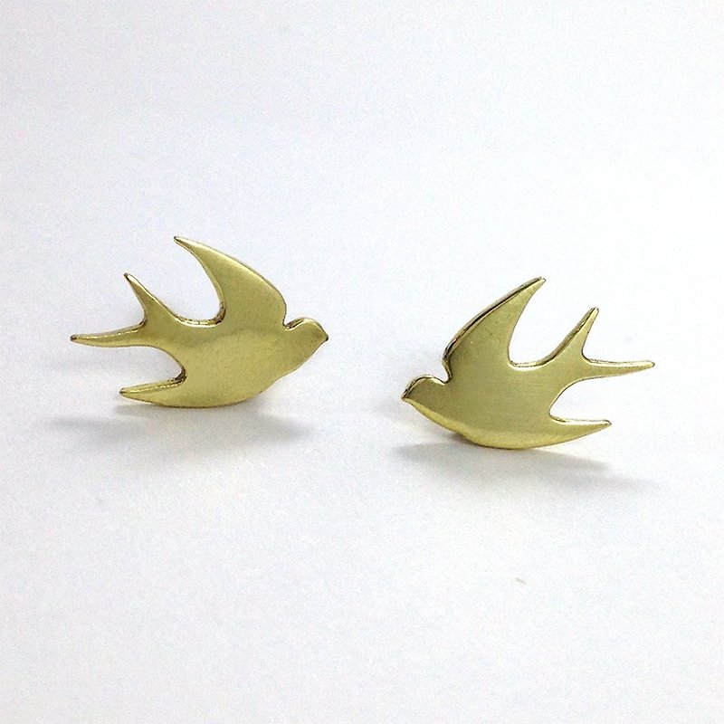 Ohappy animal series bird earrings - Earrings & Clip-ons - Other Metals Gold