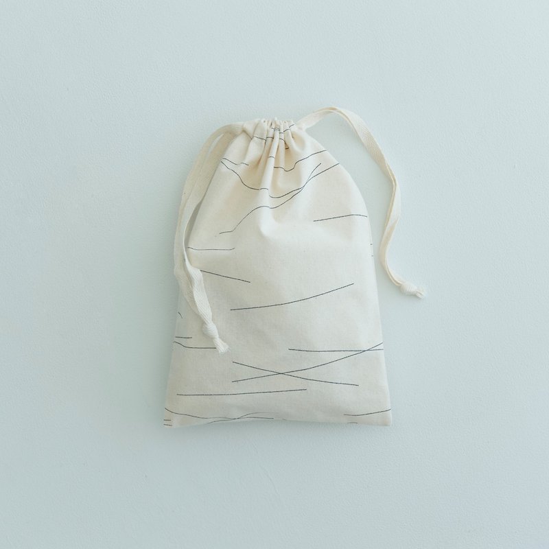 drawstring bag - อื่นๆ - ผ้าฝ้าย/ผ้าลินิน ขาว