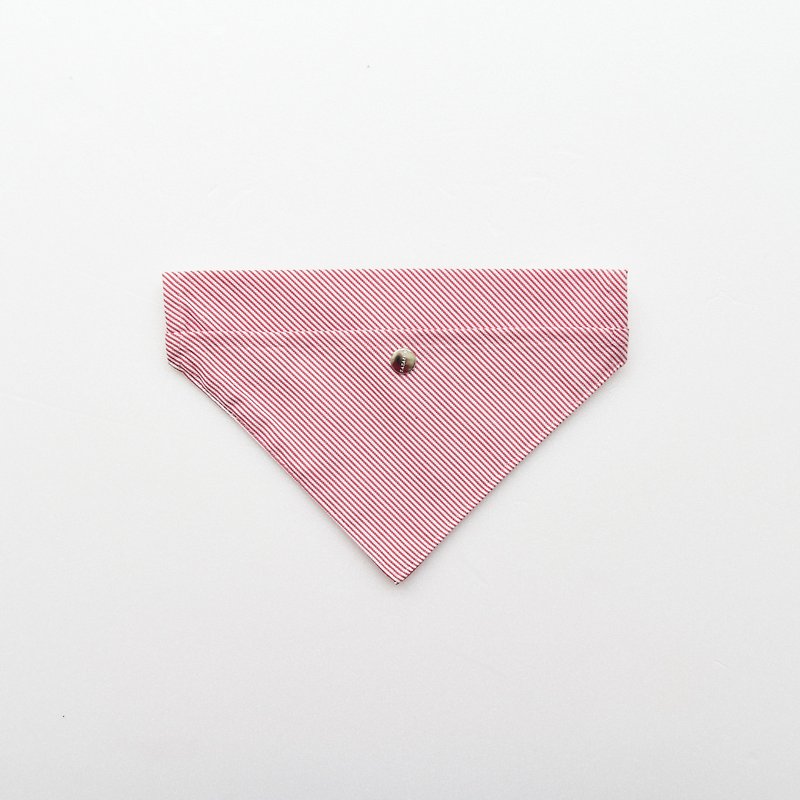 Handmade Striped Pet Collar Accessory - Scarf / Bib - Fresh Red【ZAZAZOO】 - Collars & Leashes - Cotton & Hemp Pink