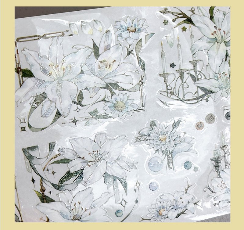 OKMT新七天貼紙手帳膠帶 荊棘百合-PET模切-10.5cm*3m-35cm循環 - 紙膠帶/和紙/PET - 塑膠 