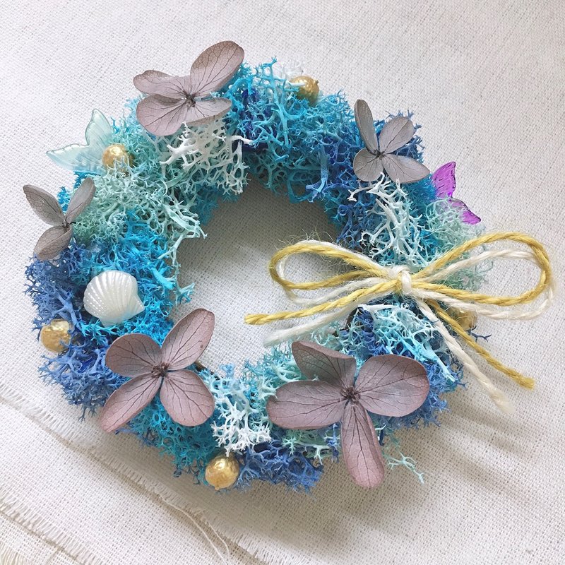 Our Blues Time 우리들의블루스 The Little Mermaid Shell Handmade Wreath OceanWreat - ช่อดอกไม้แห้ง - พืช/ดอกไม้ 