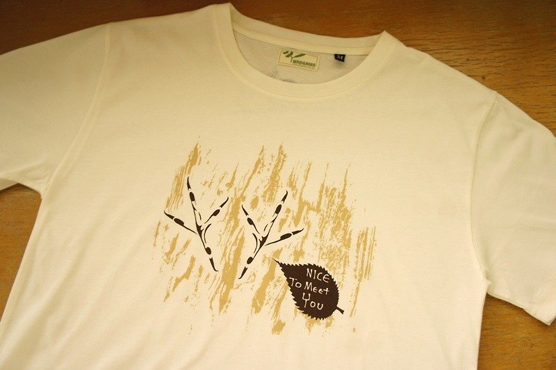 【Yellow】Organic cotton short sleeve 【Crown feather thrush】Unisex version - Men's T-Shirts & Tops - Cotton & Hemp Khaki