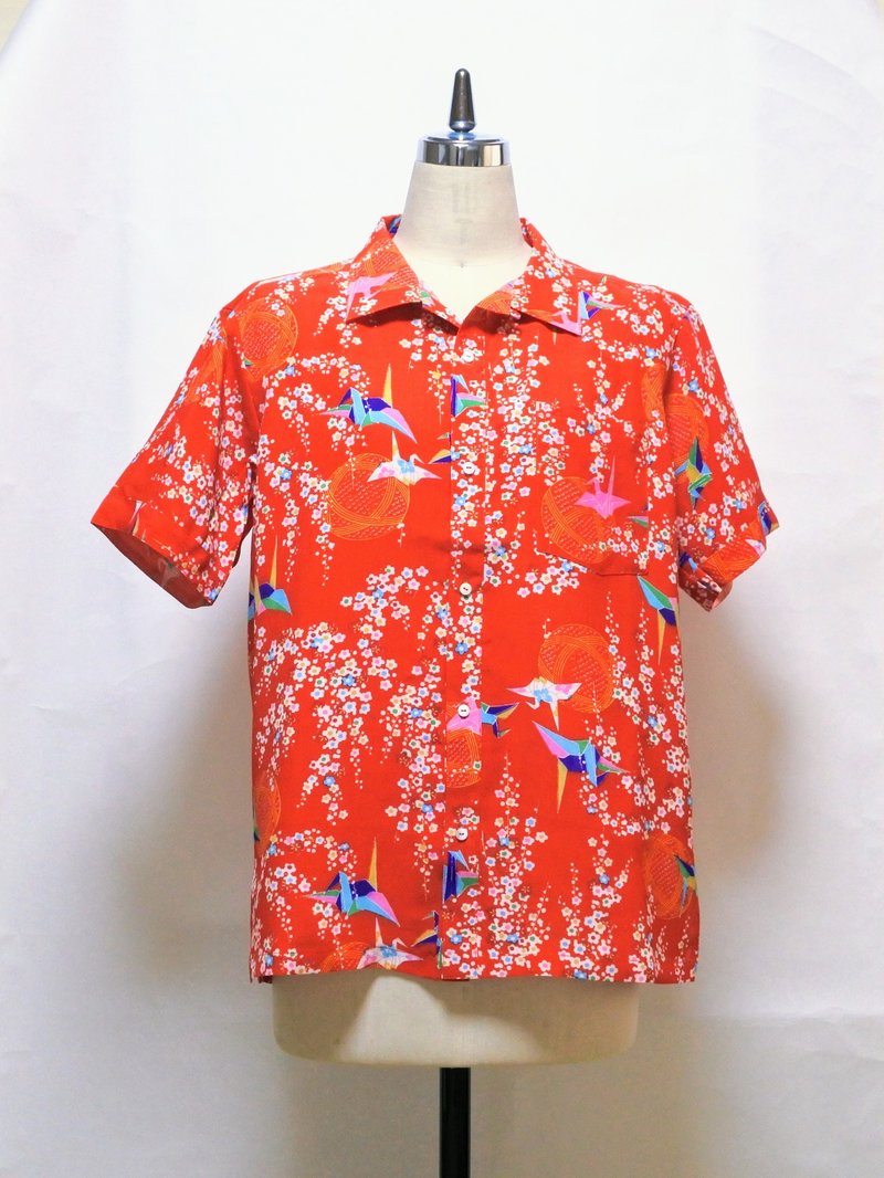 Kimono Remake Open Collar Shirt - Men's Shirts - Other Materials Red