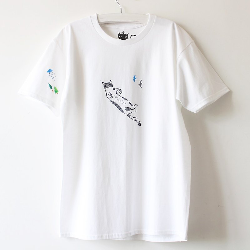 British Shorthair Cat Screen Print T shirt I Cat Lover - Women's T-Shirts - Cotton & Hemp White