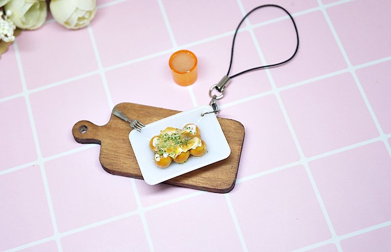 =>Clay Series-Octopus Balls-吊饰# Can be changed to a key ring => Limited *1 - Charms - Clay Orange