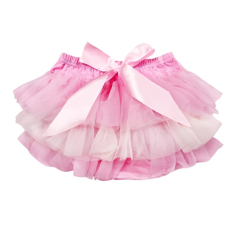 Cutie Bella Chiffon Bow Puffy Pants Skirt Puffing Skirt Pants Pink Cream Pink - Pants - Polyester Pink