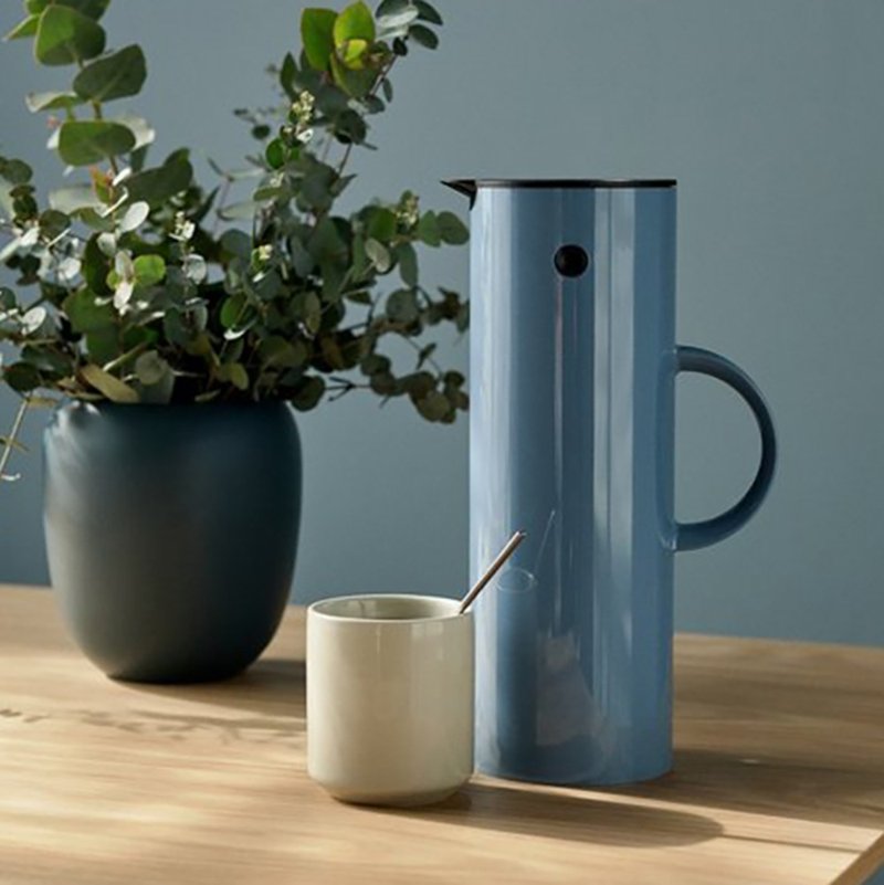 【Stelton】 啄木鳥真空保溫壺1L-藍灰 - 保溫瓶/保溫杯 - 塑膠 