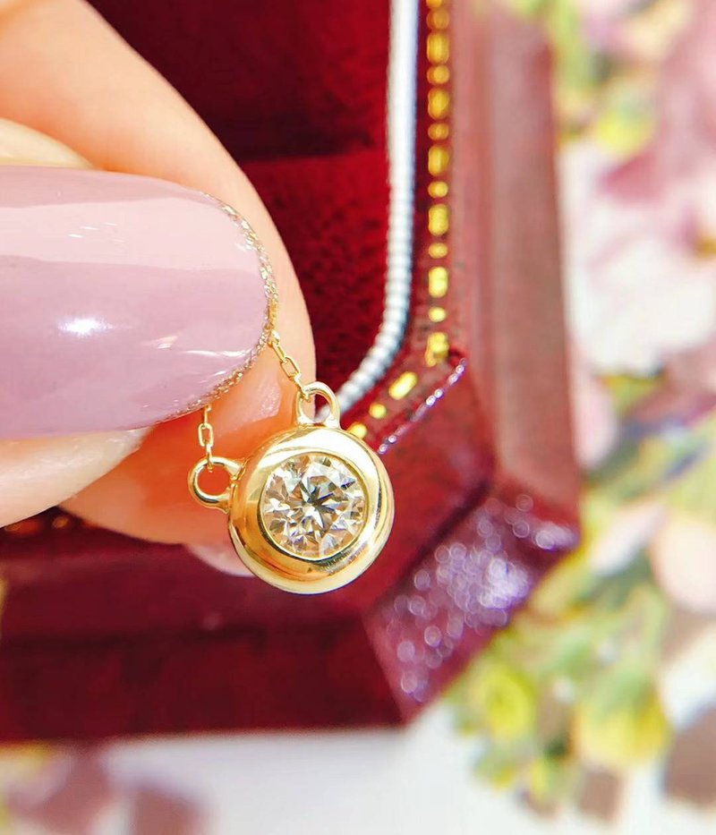 日本製 Tiffany同款-30分真鑽泡泡項鍊 重金包鑲 - 項鍊 - 貴金屬 金色