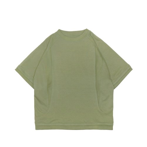 WEAVISM織本主義 蟲骨羅紋彈性寬鬆上衣-墨綠