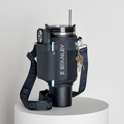 STANLEY 臺灣總代理 STANLEY 冒險系列 吸管隨手杯 1.18L 肩背帶 / 消光黑