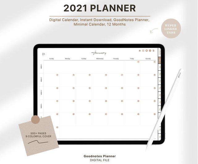 2021プランナー）デジタルプランナーGOODNOTEミニマルプランナー