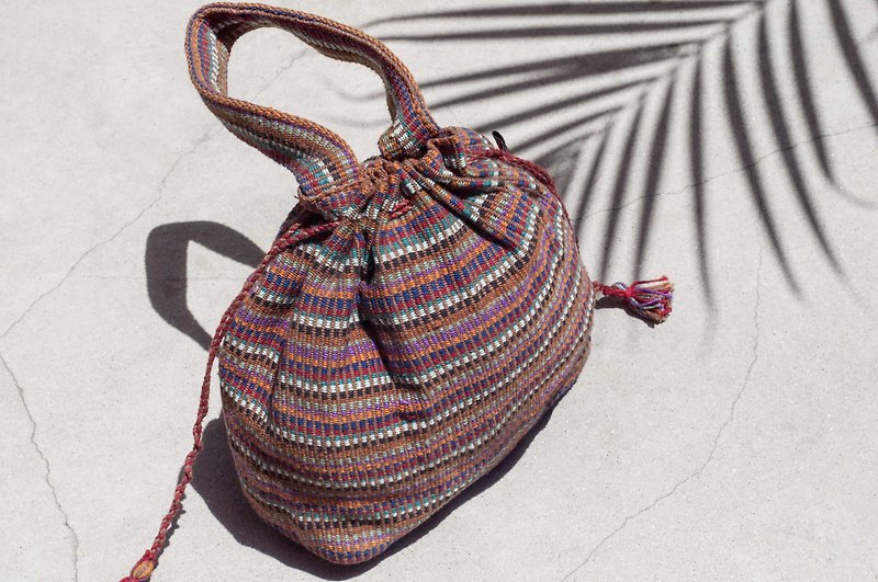 Valentine's Day Gifts Birthday Gifts Chinese Valentine's Day Gift Limited Edition A hand-woven bag / National style bag / Striped bag / Cosmetic bag / Mobile phone bag / Clutch / Handbag-Walking in Rainbow World - Clutch Bags - Cotton & Hemp Multicolor