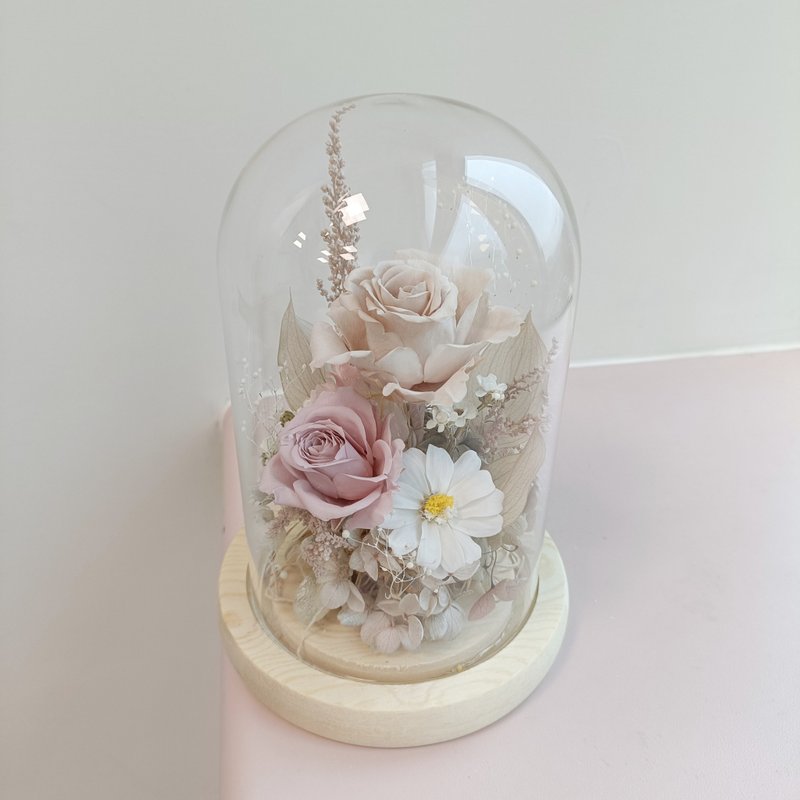 七夕情人節永生玫瑰奶茶玻璃盅罩 生日告白求婚結婚捧花乾燥花禮 - 乾燥花/永生花 - 植物．花 多色