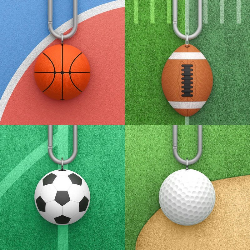 AirTag 球類運動保護套(鋁合金扣環) - 科技小物 - 矽膠 多色