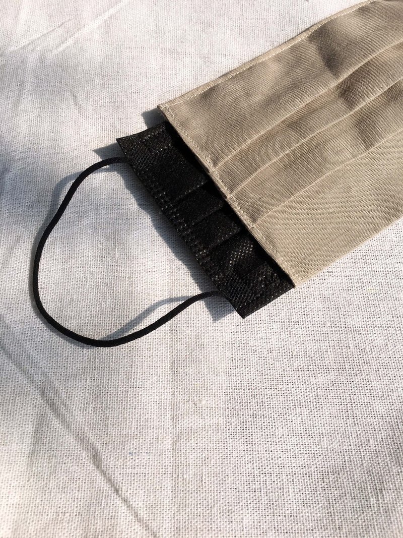 // Tencel cotton linen mask cover. Milk tea color // Shop