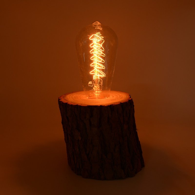 Taiwan camphor wood mood light (small) | light up an atmosphere of long tungsten filament night light-Respect for a good time - Lighting - Wood Gold