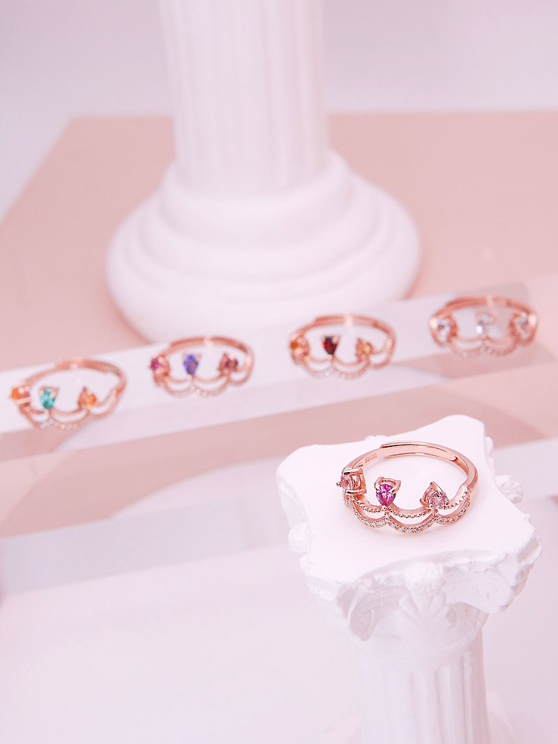 公主的裙擺 — 迪士尼公主專屬配色寶石戒指 女生儀式感禮物 - 戒指 - 其他材質 