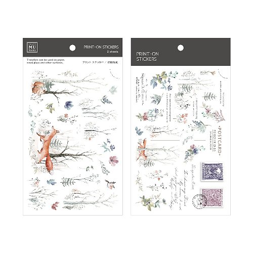MU 【Print-On Stickers 轉印貼紙】no.209-森林迷狸 | 冬季系列