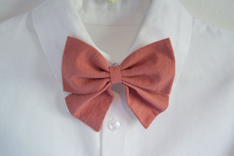 Natural dye upcycled cotton RIBBON TIE: Japanese Uniform Collection - Ties & Tie Clips - Cotton & Hemp Red